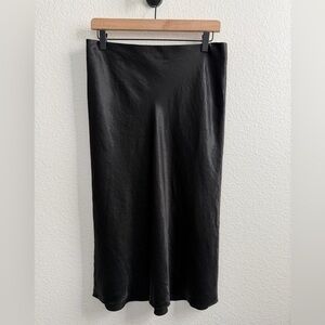Black Vince slip skirt midi
